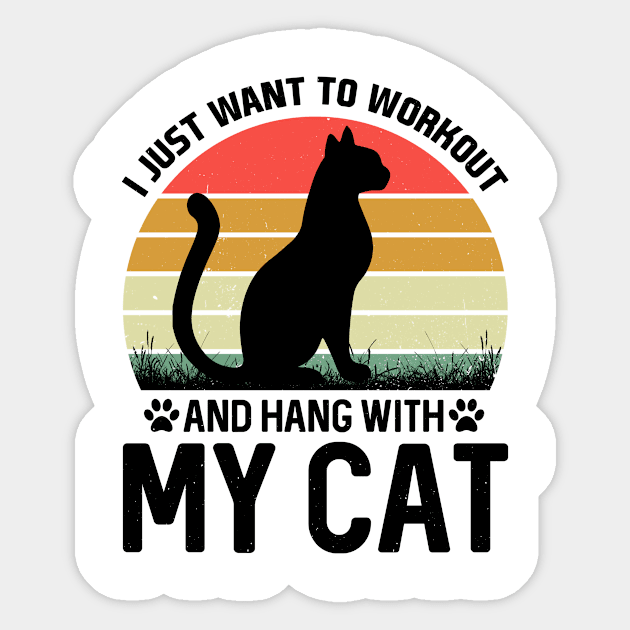 i just want to work in my cats t shirt Sticker by rissander